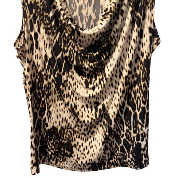 Worthington Womens Sleeveless Cowl Neck Animal Print Top Sz XL blouse - Picture 6 of 12